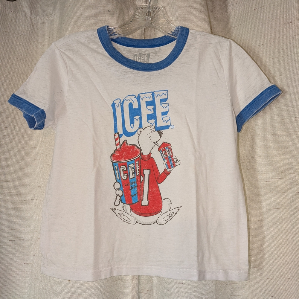 Ice Kids White and Blue Bear Graphic Tee